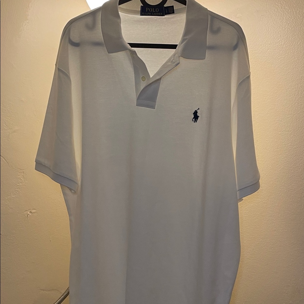 Ralph Lauren Men's Polo Shirt in White with Navy Logo - Picture 6 of 6